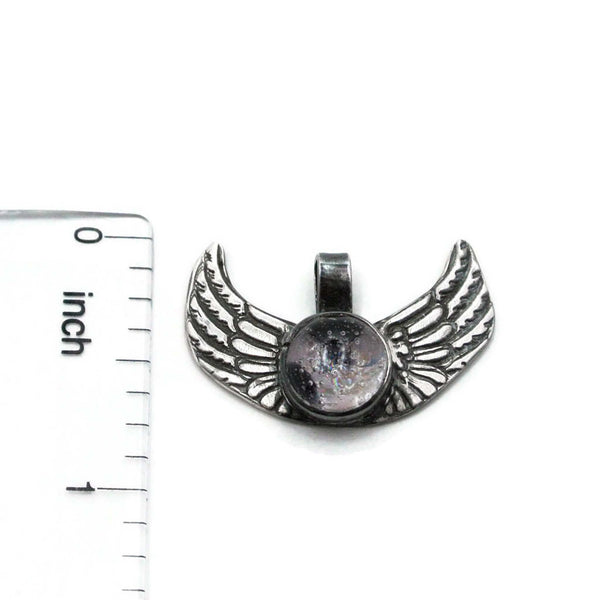 angel wing memorial pendant with ruler