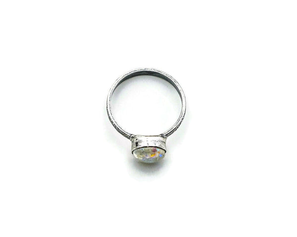 Dainty Sterling Silver Stackable Ring with optional Memorial Ashes in Glass - Cleopatra Glass Designs