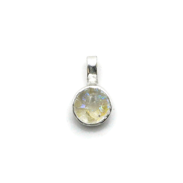 dainty round silver memorial ash pendant front